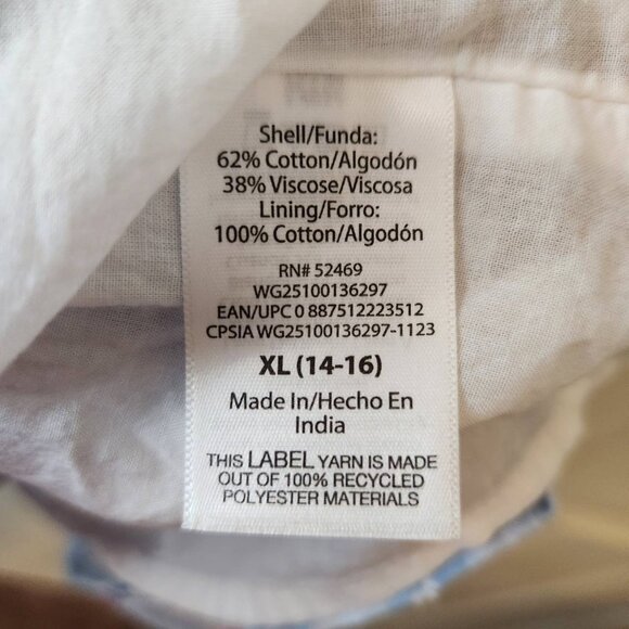 Girls Wonder Nation Americana Woven Dress XL (14-16) Blue/White/Red Checkered - Picture 9 of 10